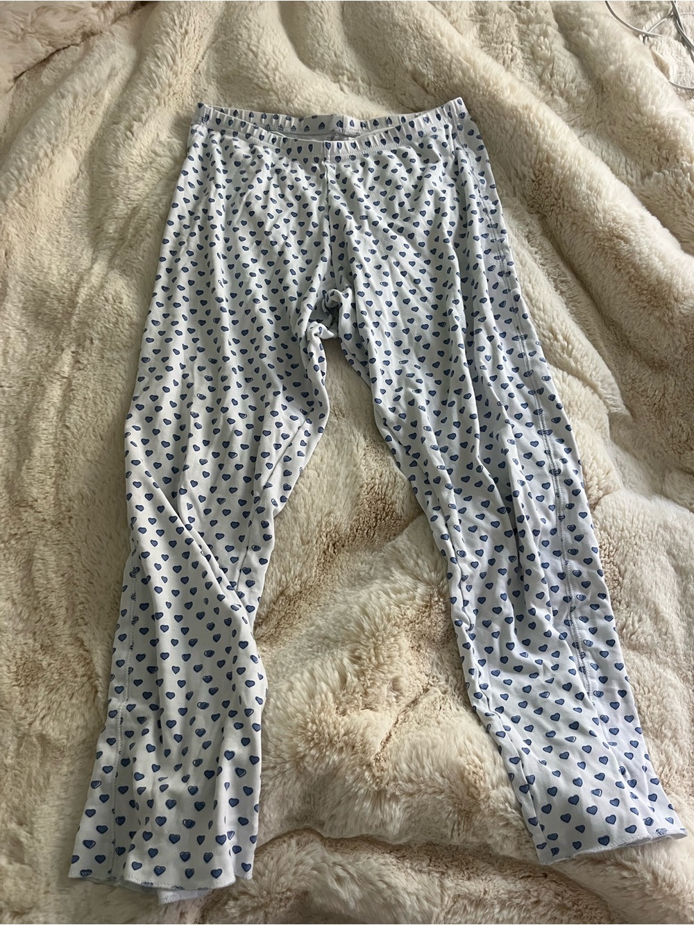 Roller Rabbit White Pajama Bottoms with Navy Heart Print